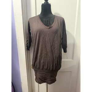 Domenico Vacca Brown Short Sleeve Sweater in 40 (70 Wool/20 Silk/10 Cashmere)